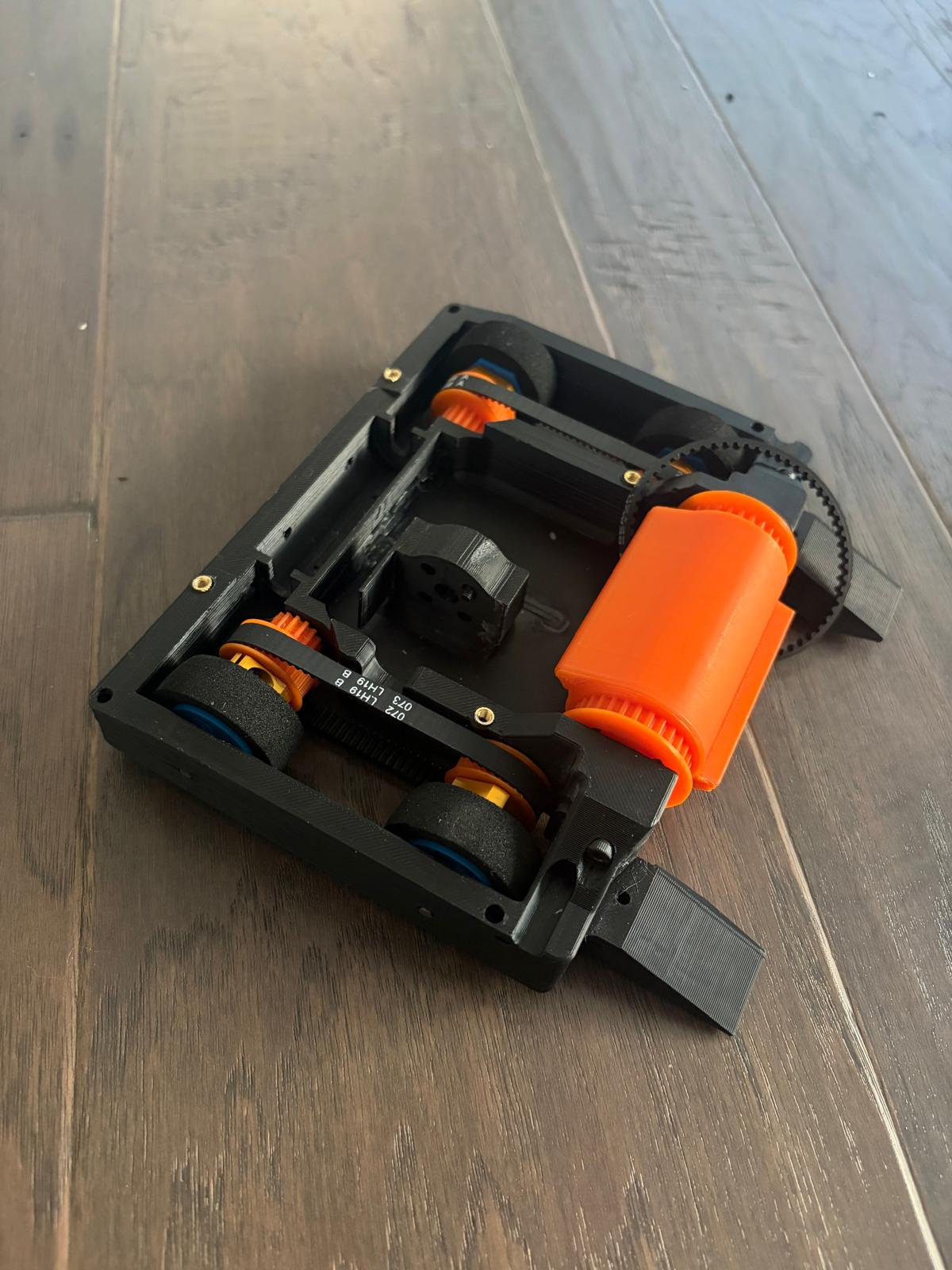 angled view of the chassis with the centre weapon motor mount empty